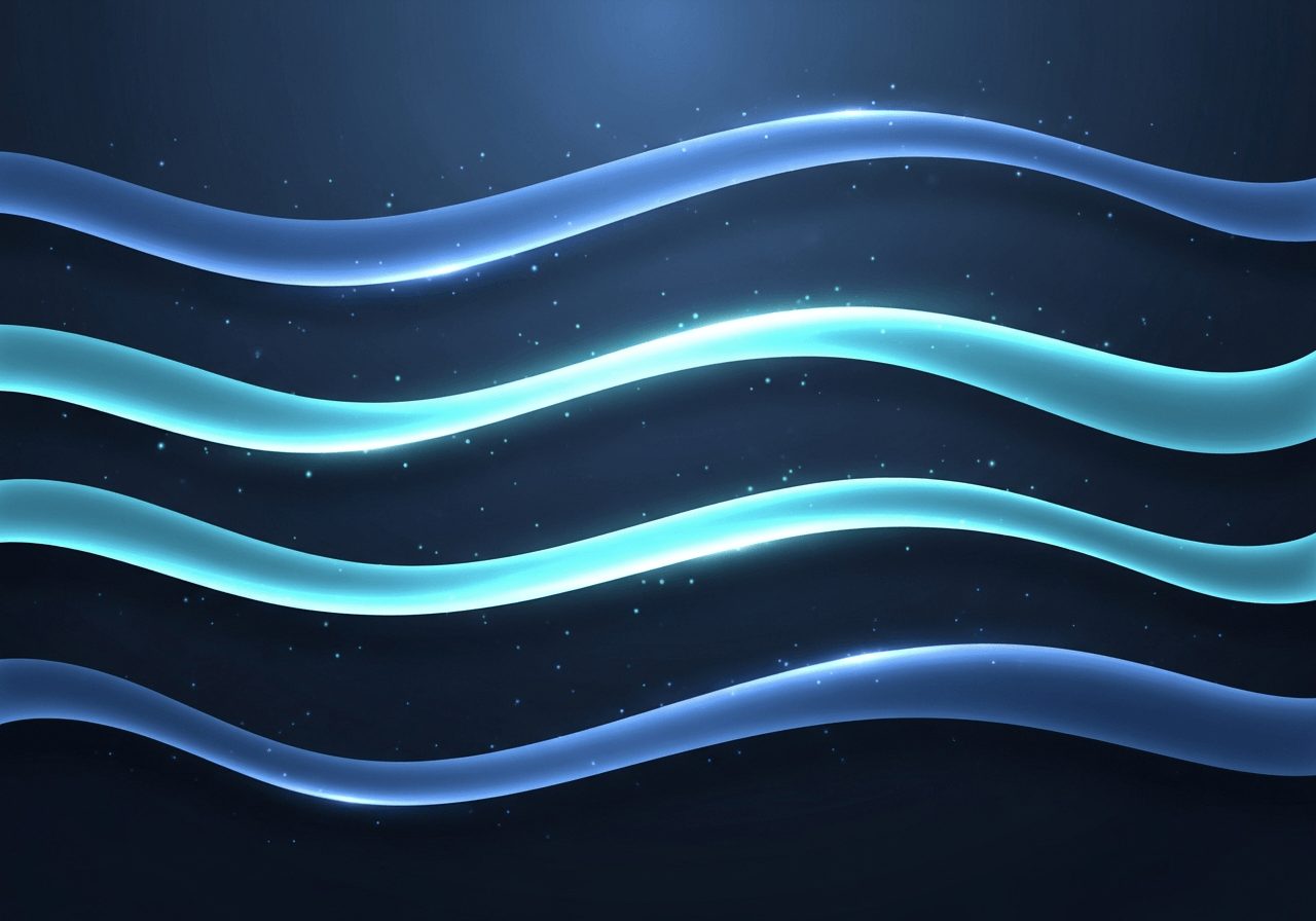 Conceptual illustration of glowing blue signal waves