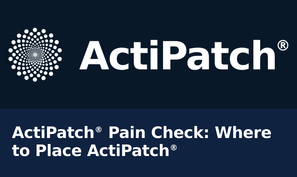 Bioelectrical Hand ActiPatch Pain Check | Where to Place ActiPatch